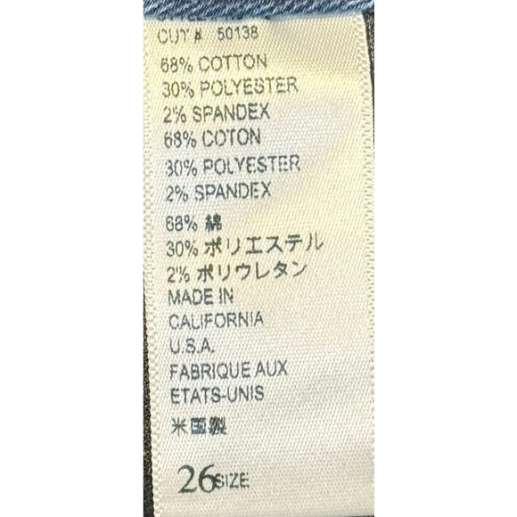 Nightcap Women's Jean Shorts Mid-Rise Cut-Off 5-Pocket Stretch Denim Blue Sz. 26 - Picture 10 of 10